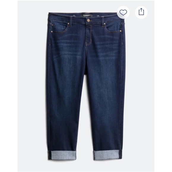 Liverpool Denim - Liverpool Charlie Crop Skinny Jeans Rolled Cuff Dark Wash Petite 12/31